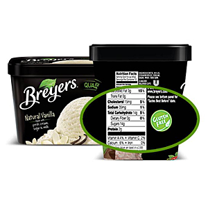 Breyers gluten-free ice cream