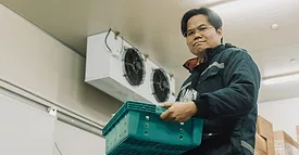 Cold storage warehouse worker