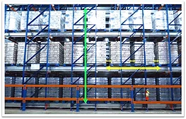 Patented Frazier racking in a cold storage warehouse. 