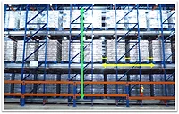 Patented Frazier racking in a cold storage warehouse. 