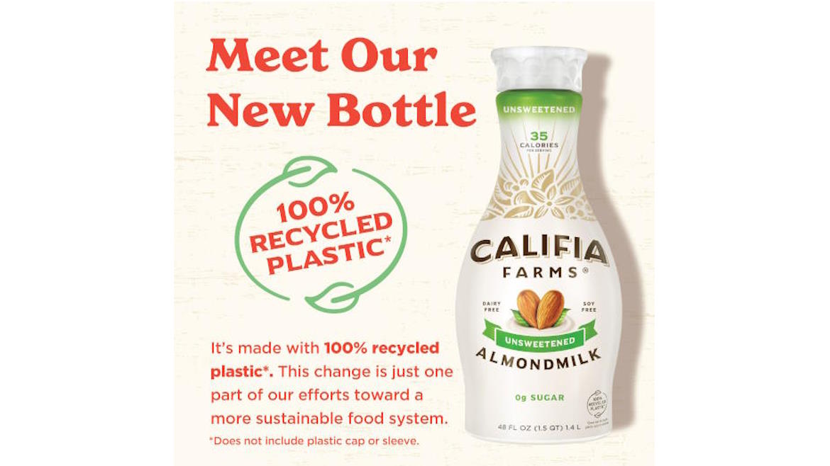 Califia bottles are now made from rPET. 