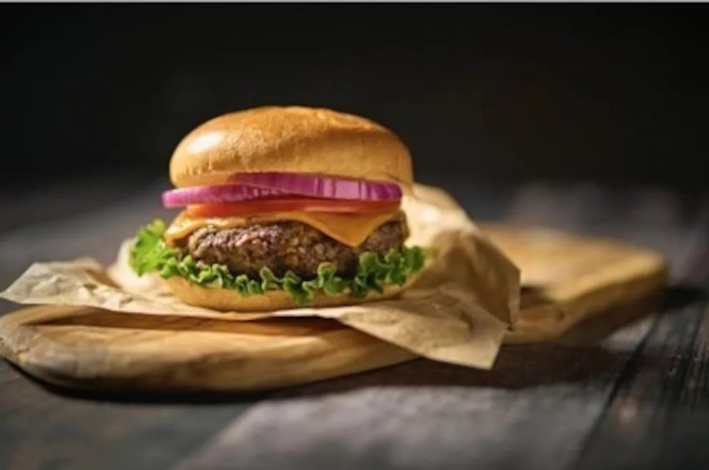 50cut burger is half meat, half mushroom.