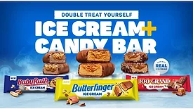 Butterfinger, Baby Ruth and 100 Grand Ice Cream Candy Bars