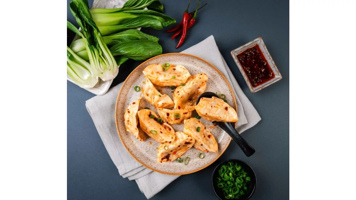SUMM! Pork Gyoza Dumplings with Crisp Chili Oil