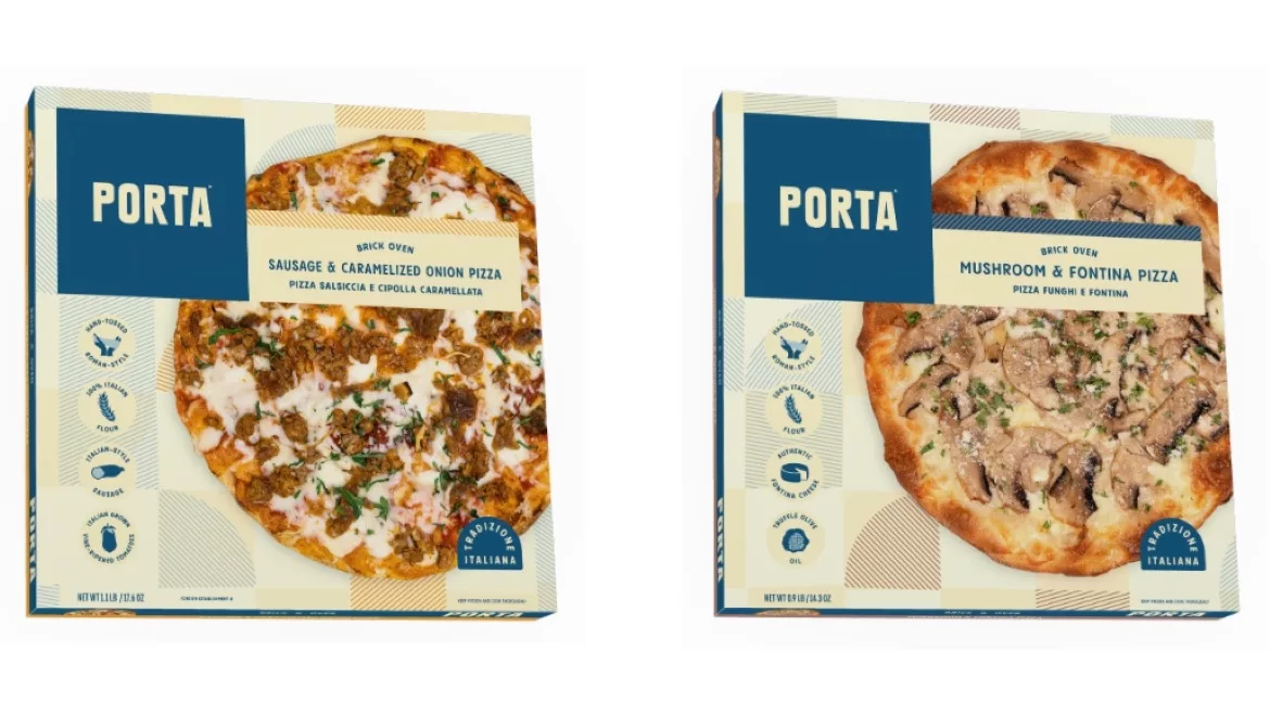 PORTA Sausage & Carmelized Onion and Mushroom & Fontina Pizzas