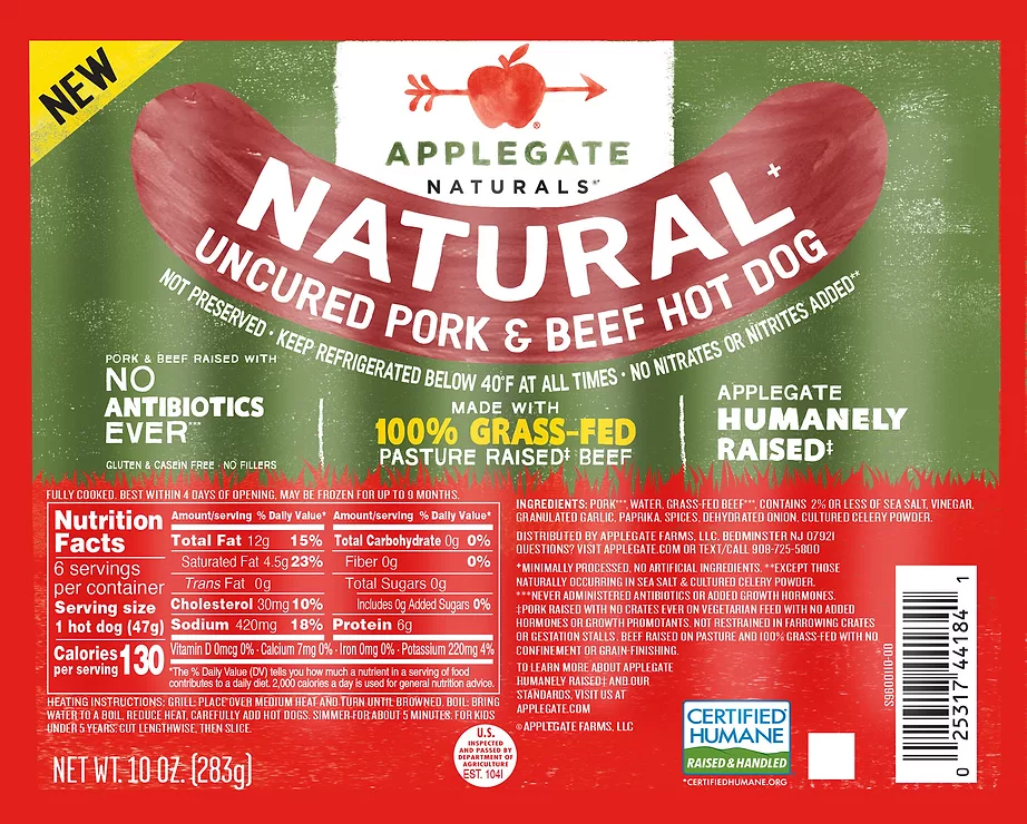 Natural Beef & Pork Hot Dogs 