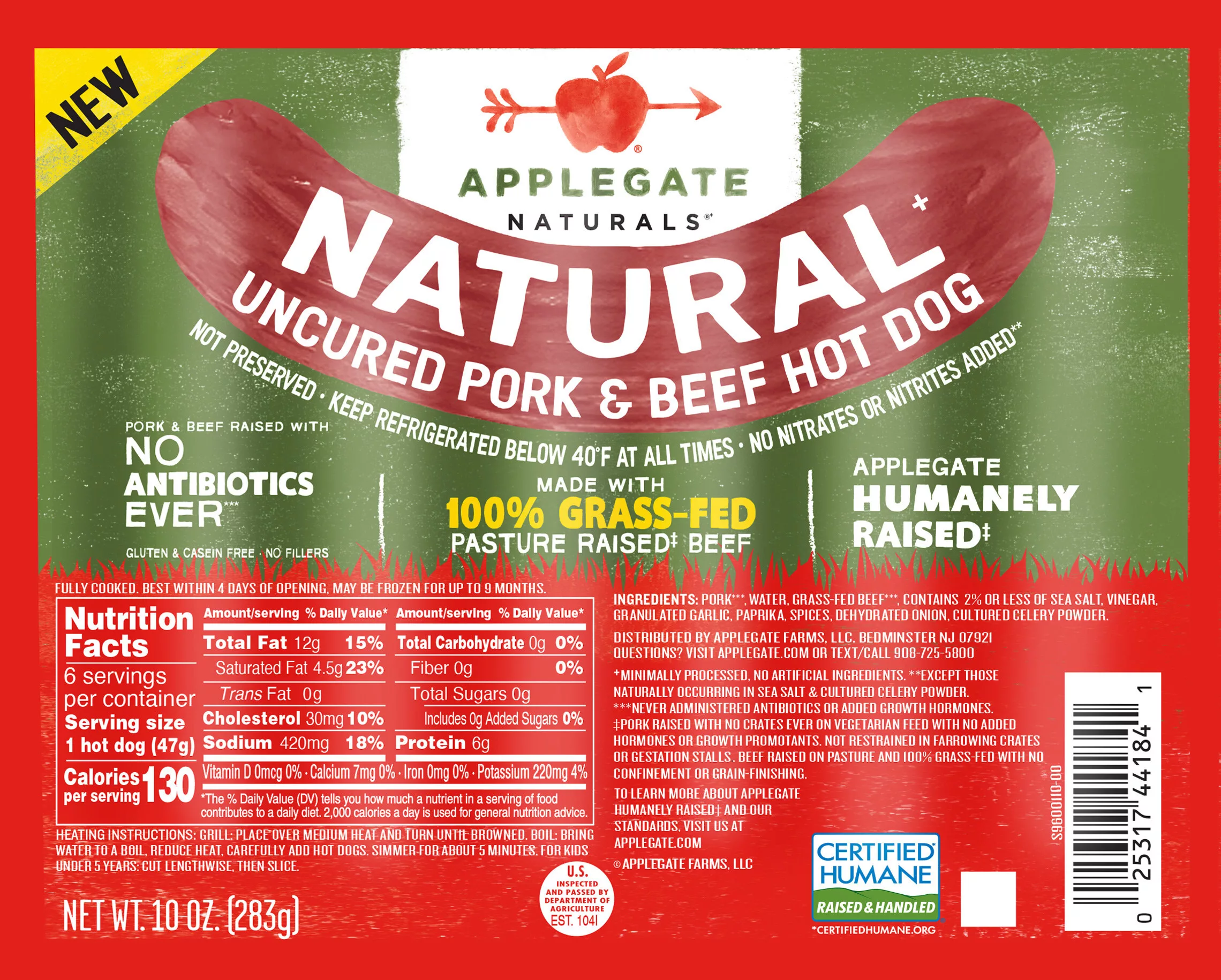 Natural Beef & Pork Hot Dogs