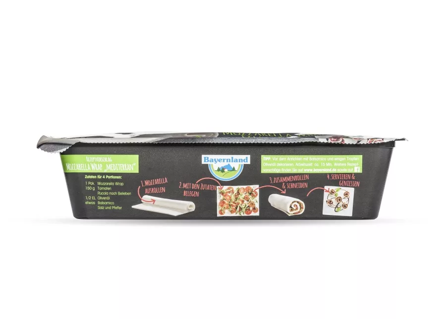 Bayernland mozzarella wrap feature