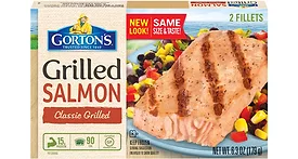 Gorton's grilled salmon packaging
