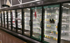 empty ice cream shelves