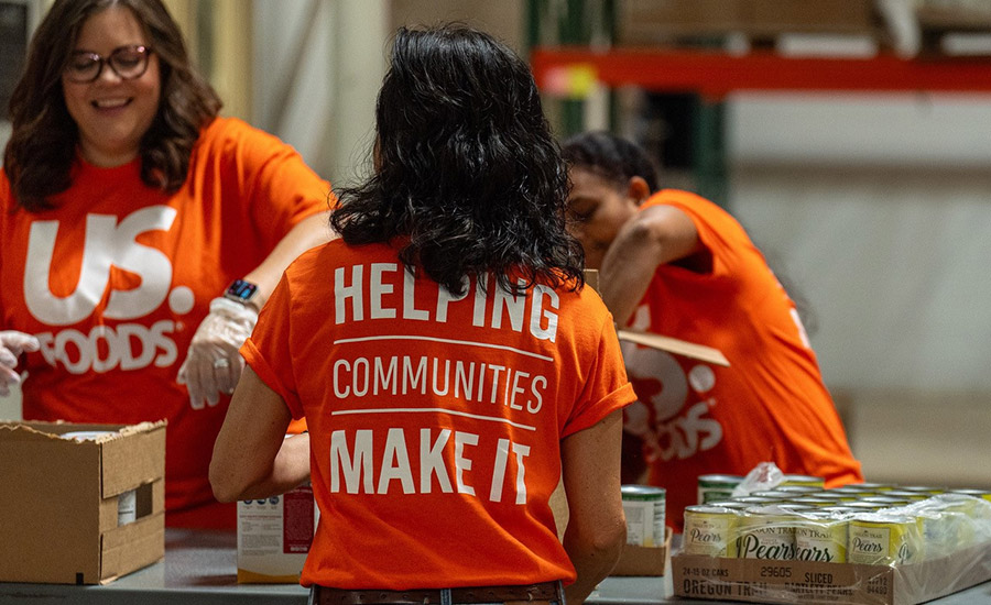 US Foods Volunteers Packing Hunger relief packages