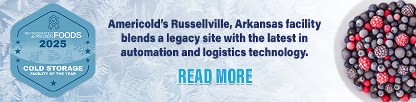 Americold Russellville: 2025 Processor of the Year award for automation & logistics