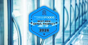 Best New Retail Products of 2026 badge with grocery store refrigerators in the background.