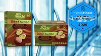 2026 Best New Retail Products badge on the upper lefthand side and two different My/Mochi Dubai Chocolate Style Mochi Ice Cream to the right.