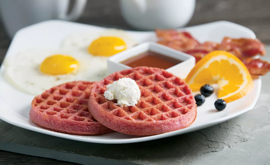 Sheila Moore beet waffles