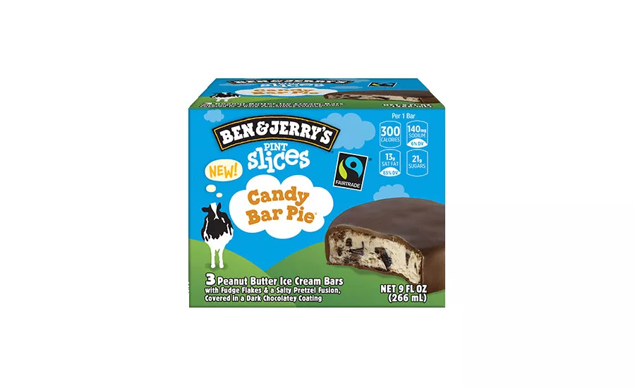 Ben & Jerry's pint slices candy bar pie