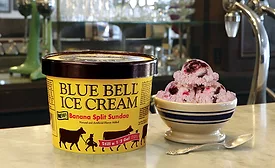 Blue Bell banana split sundae