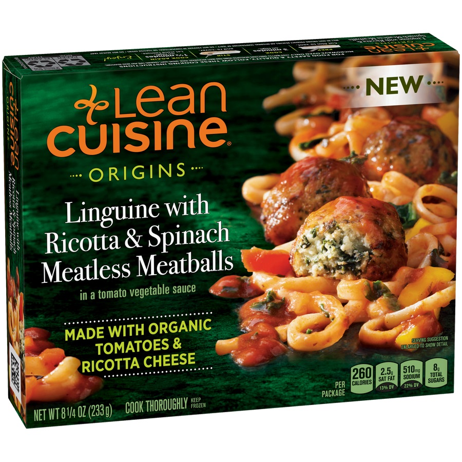 LEAN CUISINE Origins Linguine with Ricotta and Spinach Meatless Meatballs