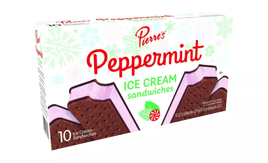 Pierre's peppermint ice cream sandwiches
