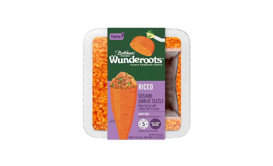 Vegan Sesame Garlic Stir Fry Riced Carrot Wunderoots Bolthouse Farms