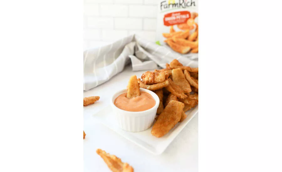 Frozen Fried Onion Petals Aussie Dipping Sauce Super Bowl Snacks Farm Rich