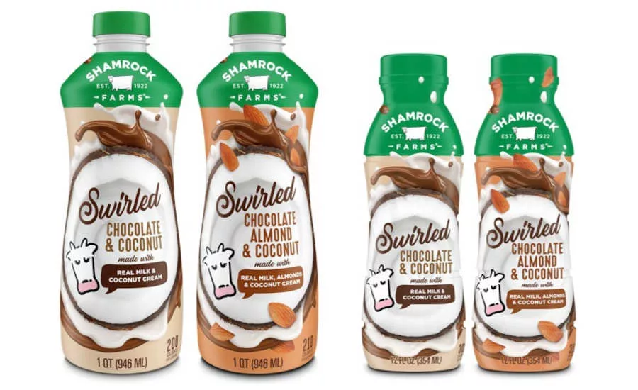 plant based milk almond coconut chocolate Shamrock Farms Swirled
