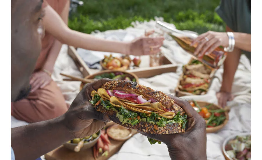 Eating Picnic Food Pouring Rose Sweet Earth Vegan Turkey Slices