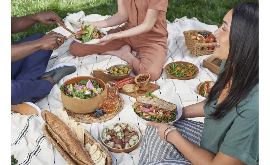 Friends Sharing Picnic Food Sweet Earth Vegan Lunchmeat