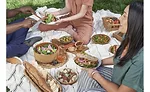 Friends Sharing Picnic Food Sweet Earth Vegan Lunchmeat