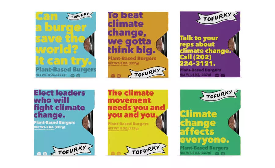 Climate Change Activism Plant-Based Burgers Tofurky Packaging