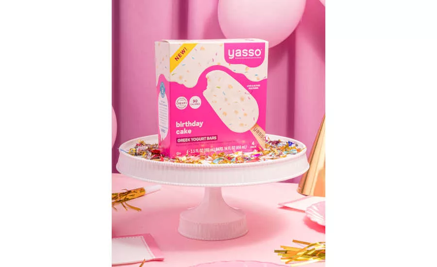 Yasso Frozen Greek Yogurt Bars Birthday Cake Flavor Anniversary Packaging