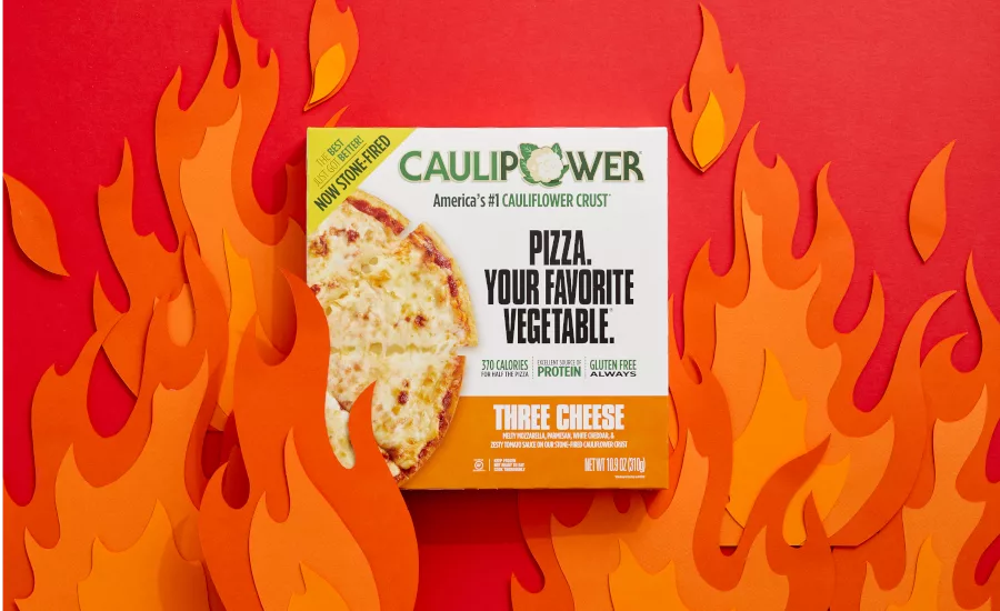 Three Cheese Cauliflower Crust Stone Fired Pizza Caulipower Flames