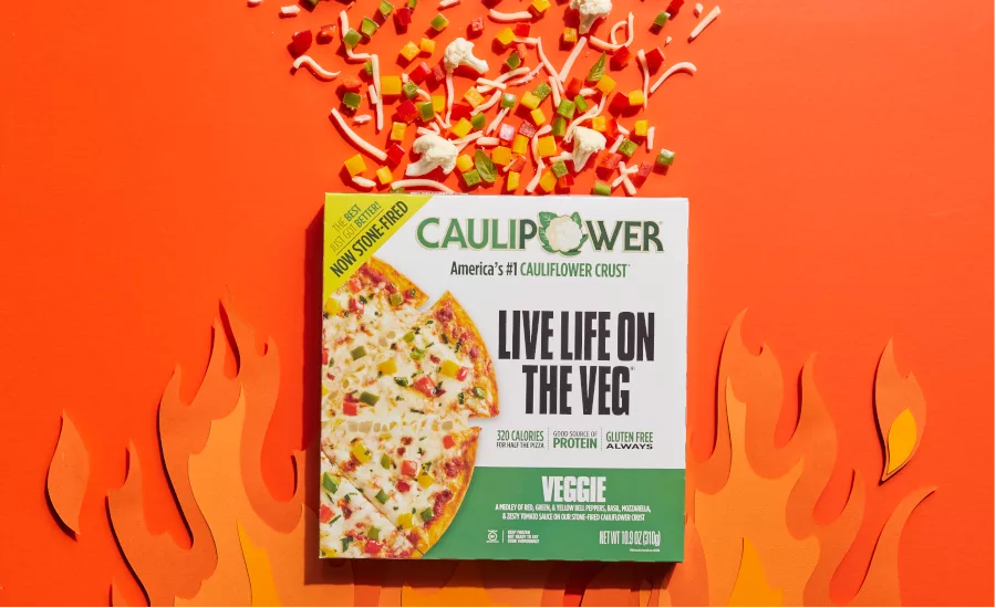 Veggie Cauliflower Crust Stone Fired Pizza Caulipower Flames