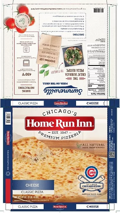 Chicago Cubs Home Run Inn Pizza Co-Branded Packaging Front Back