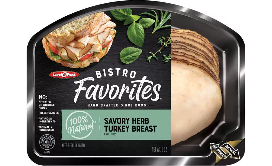 Savory Herb Turkey Deli Slices Bistro Favorites Land O'Frost New Packaging