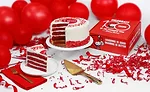 Sliced Red Velvet Cake Laughing Cow Cheese 100th Anniversary Daisy Cakes