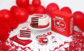 Red Velvet Cake Laughing Cow Cheese Frosting 100th Anniversary Packaging