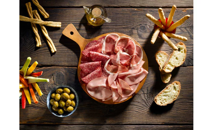 Round Charcuterie Board Italian Sliced Meat Veroni