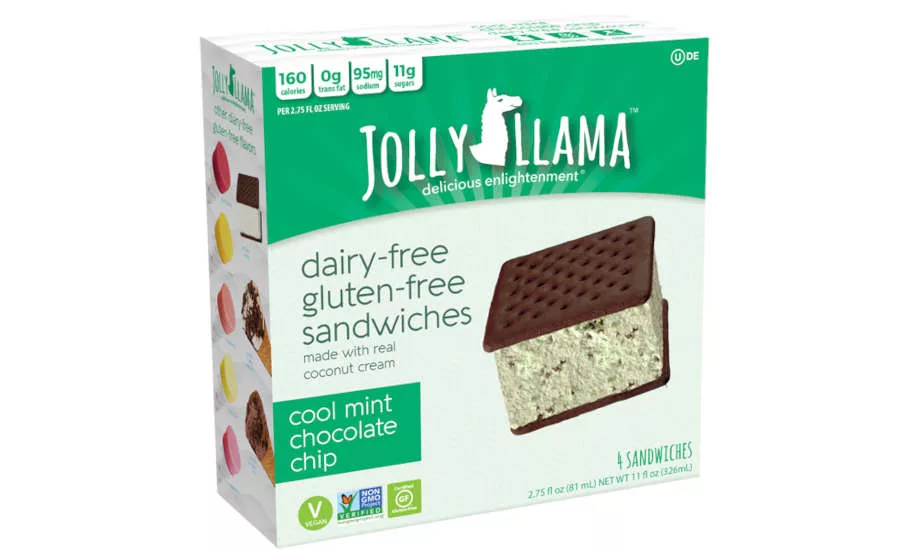 Dairy Free Gluten Free Ice Cream Mint Chocolate Chip Sandwich Jolly Llama Dessert