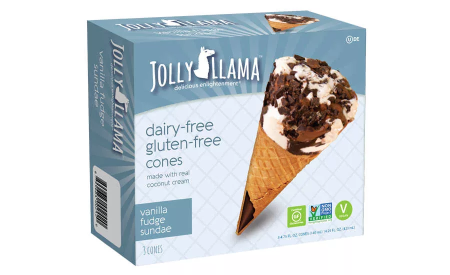 Dairy Free Gluten Free Ice Cream Vanilla Fudge Sundae Cone Jolly Llama