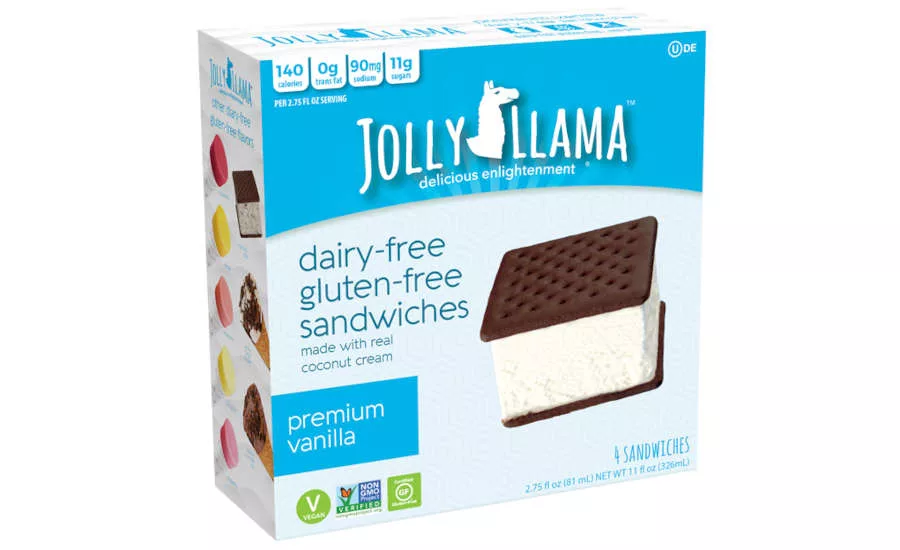 Dairy Free Gluten Free Ice Cream Vanilla Coconut Cream Sandwich Jolly Llama