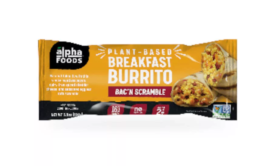 Plant Based Breakfast Burrito Bacon Scrambled Eggs Alpha Foods