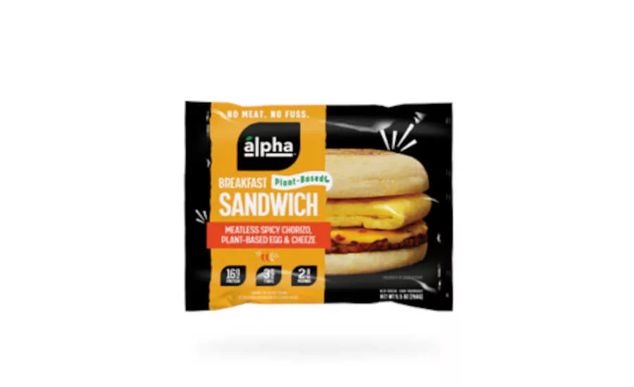 Plant Based Breakfast Sandwich Spicy Chorizo Muffin Alpha Foods