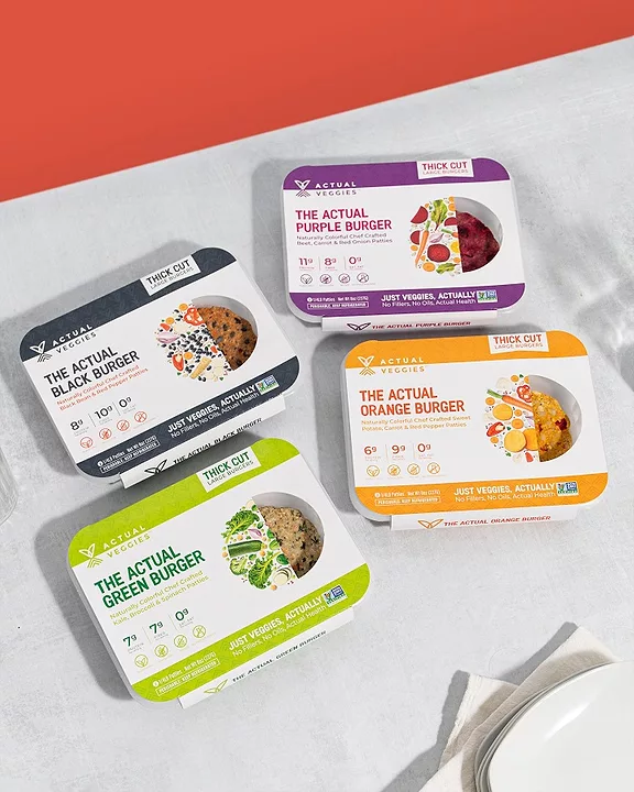 Veggie Burgers Plant Based Actual Veggies Packaging