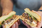 Inside of Veggie Burger Plant Based Actual Veggies