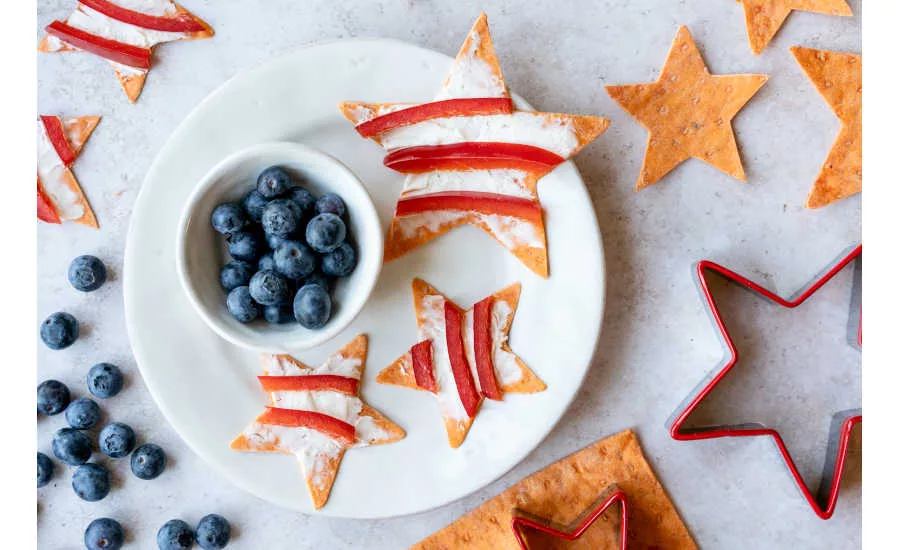 American Flag Cutout Stars Lavash Flatbread Roasted Red Pepper Atoria's Family Bakery