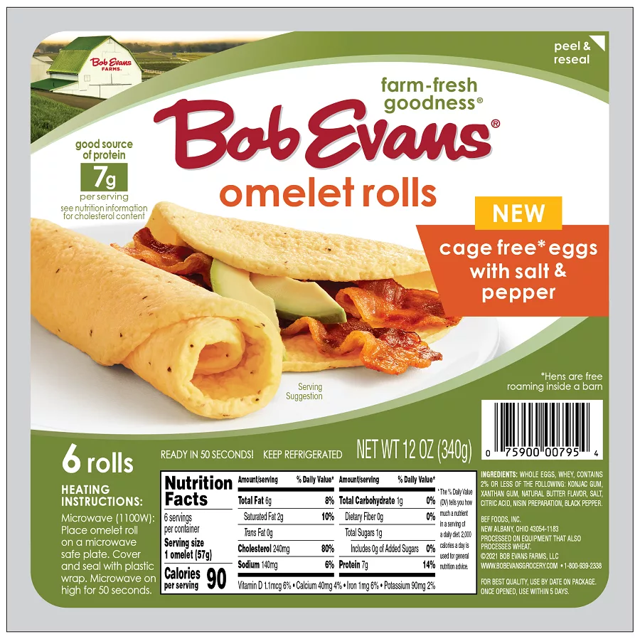 Salt Pepper Omelet Rolls Bob Evans Package