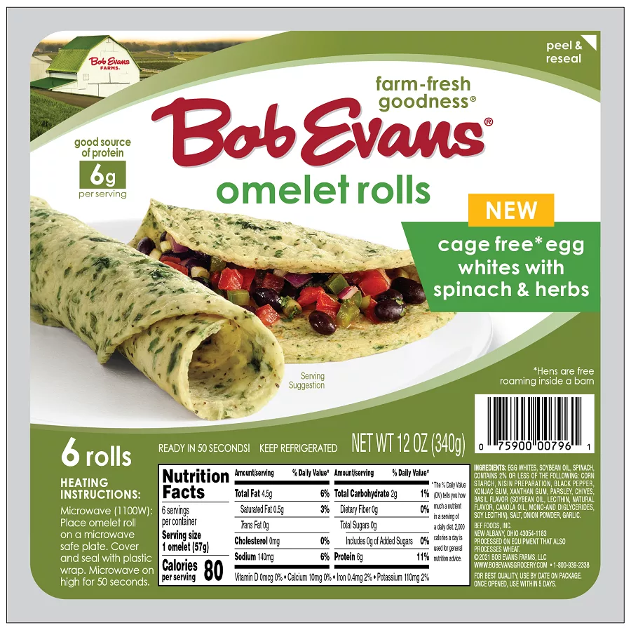 Spinach Herb Omelet Rolls Bob Evans Package