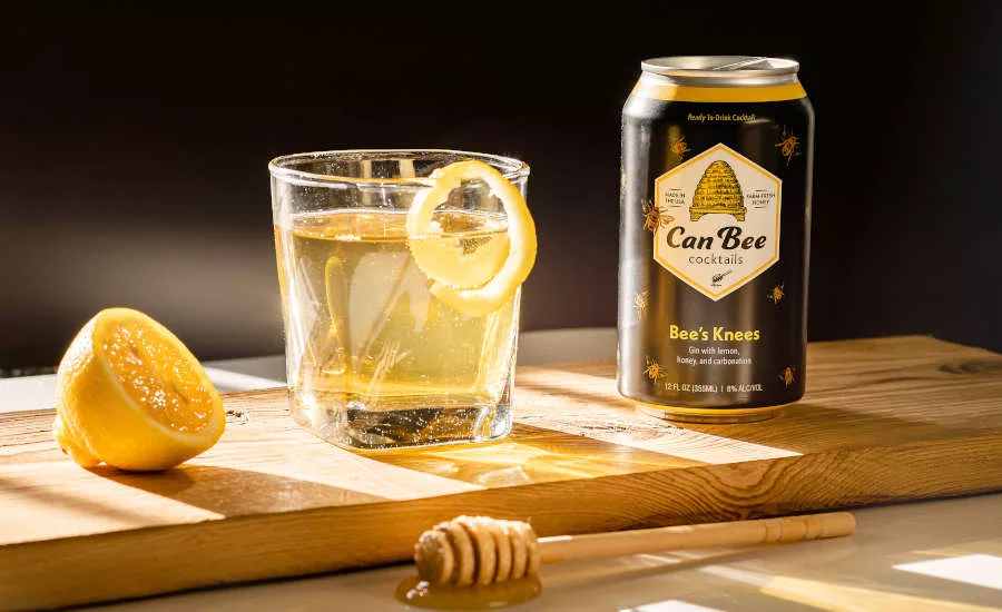 Canned Cocktails Gin Lemon Honey 8% ABV Bee's Knees CanBee