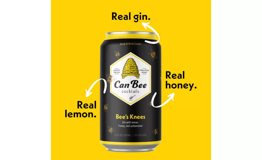 Canned Cocktails Gin Lemon Honey 8% ABV Bee's Knees CanBee